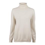 Elegant Off-White Cashmere Rollneck Genser