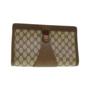 Pre-owned Beige lerret Gucci Clutch