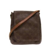 Pre-owned Brunt lerret Louis Vuitton Musette Salsa