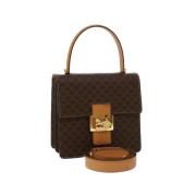 Pre-owned Brunt lerret Celine veske