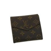 Pre-owned Brunt lerret Louis Vuitton lommebok