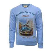 Vintage Blå Crew Neck Sweatshirt