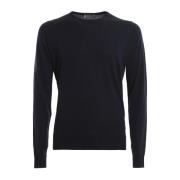 Blå Merinoull Pullover Sweater