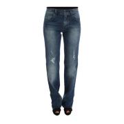 Ermanno Scervino Blue Wash Cotton Blend Slim Fit Jeans