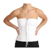 Hvit Strapless Bustier Korsett Topp