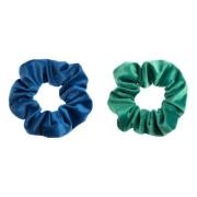 Velvet Scrunchie Strong Blue Green