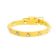 Leather Star Stud Bracelet Mini Yellow