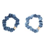 Velvet Mini Scrunchie Stone Blue