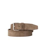 Beige Boss Black Serge Suede Belt Tilbehør