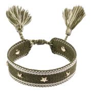 Woven Friendship Bracelet W/Star Studs Army