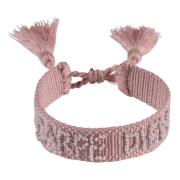 Woven Friendship Bracelet Thin Carpe Diem Dusty Rose