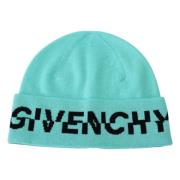 Aquamarine Grønn Ull Beanie Unisex Logo Lue