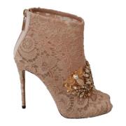 Krystall Lace Stiletto Booties