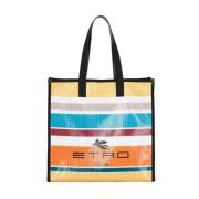 Stripete Skinn Tote Bag