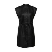 Sort Bruuns Bazaar Eytelia Kanza Leather Dress Kjoler Og Jumpsuits