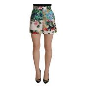 Multifarget Blomster Høy Midje Shorts