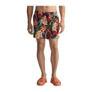 Badeshorts med blomstermønster