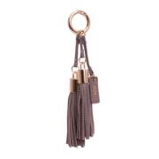 Leather Twin Tassel Grey