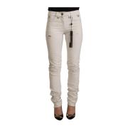 Slim Fit Hvite Jeans