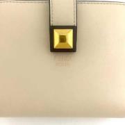 Pre-owned Beige Lær Fendi lommebok