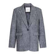 Grå Herringbone Oversized Blazer