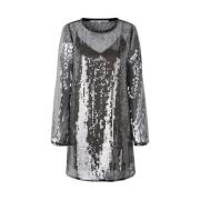 Woodland Gray Sequin Posh Kjole