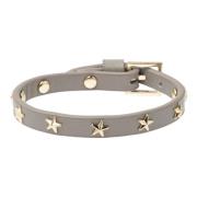 Skinn Star Stud Armbånd LYS Taupe