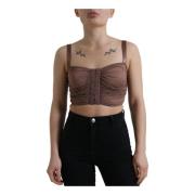 Brun Ermeløs Crop Top