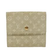 Pre-owned Beige lerret Louis Vuitton lommebok