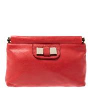 Pre-owned Oransje Chloe Clutch i skinn