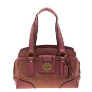 Pre-owned Rosa skinn Coach veske