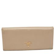 Pre-owned Beige Leather Prada lommebok