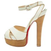 Pre-owned Hvitt skinn Christian Louboutin Sandaler