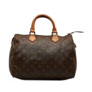 Pre-owned Brunt lerret Louis Vuitton Speedy