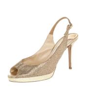 Pre-owned Gullstoff Jimmy Choo Sandaler