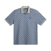 Blå Devon Jacquard Polo Skjorte