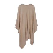 Lys Sand Cashmere Poncho-Cardigan