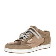 Pre-owned Beige semsket skinn Jimmy Choo joggesko