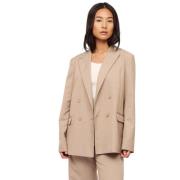 Beige Seven Blazer med Box Fit