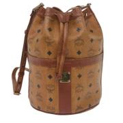 Pre-owned Beige Canvas MCM Skulderveske