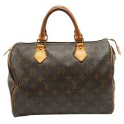 Pre-owned Brunt lerret Louis Vuitton Speedy