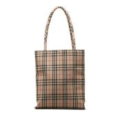 Pre-owned Beige lerret burberry tote