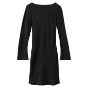 Bias Cut Mini Dress - Jet Black