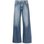 Stål Blå Wide Leg Jeans