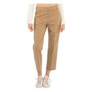 Beige Chino Bukser med Smykkelknapp