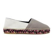 Beige Skinn Espadrillos for Kvinner