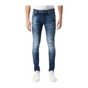 Svart Tag Azul Jeans med Rifter og Malingssprut