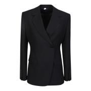 Klassisk Svart Ull Skreddersydd Blazer