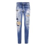 Slim-fit Jeans med Bleach-effect Finish