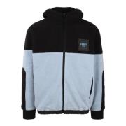 Zip-Up Hoodie med Silikon Logo Patch